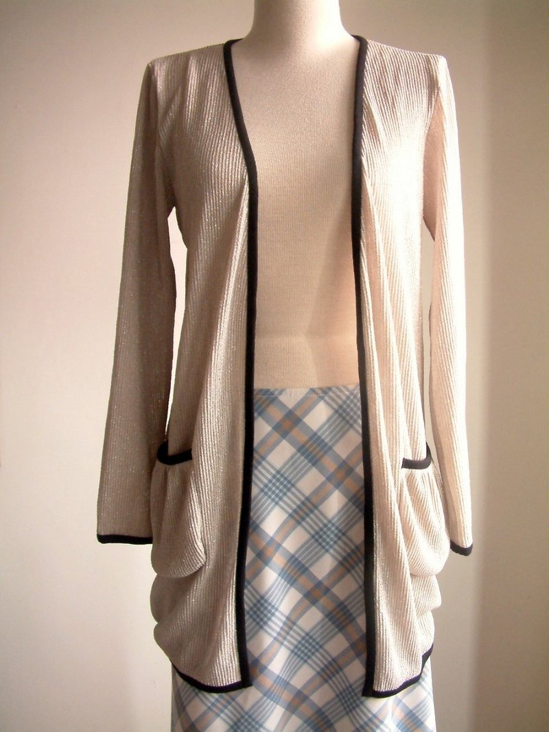 金葱长袖薄外套 - 女装休闲/机能外套 - 其他材质 金色