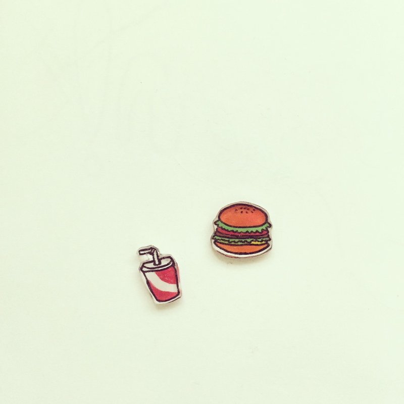 欢乐套餐手作不过敏耳环（可改夹式） - 耳环/耳夹 - 塑料 橘色