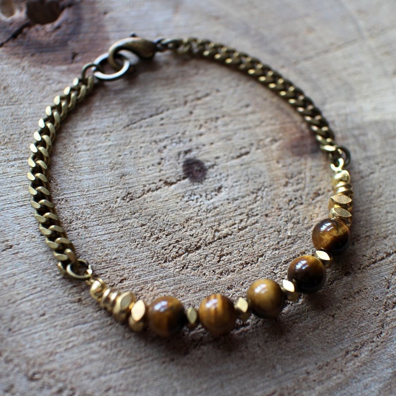 Muse自然风系列NO.94黄色虎眼石黄铜手链 - 手链/手环 - 其他材质 黄色