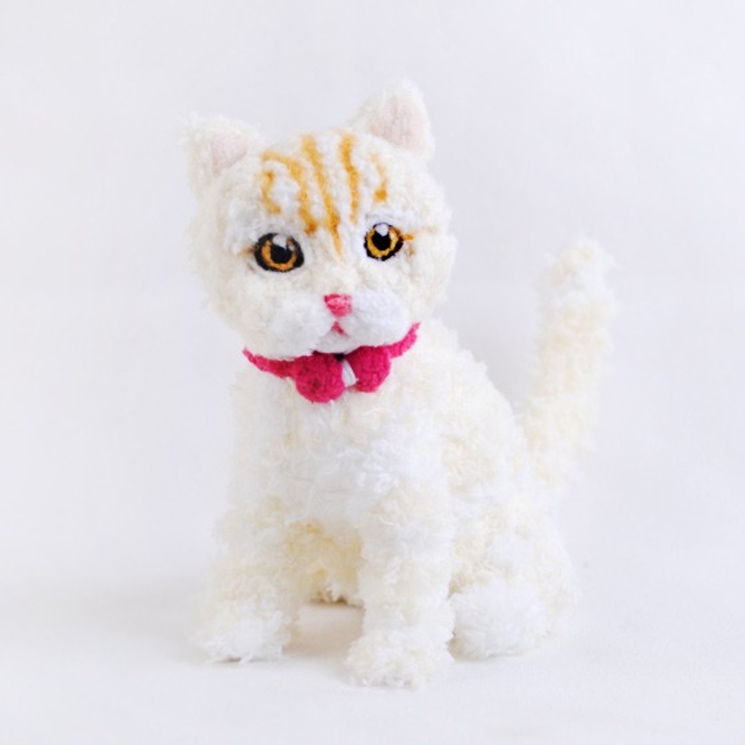 15cm 宠物分身【feiwa霏娃手作】2花色 奶油猫咪 宠物公仔 (欢迎订做你的猫) - 玩偶/公仔 - 其他材质 白色