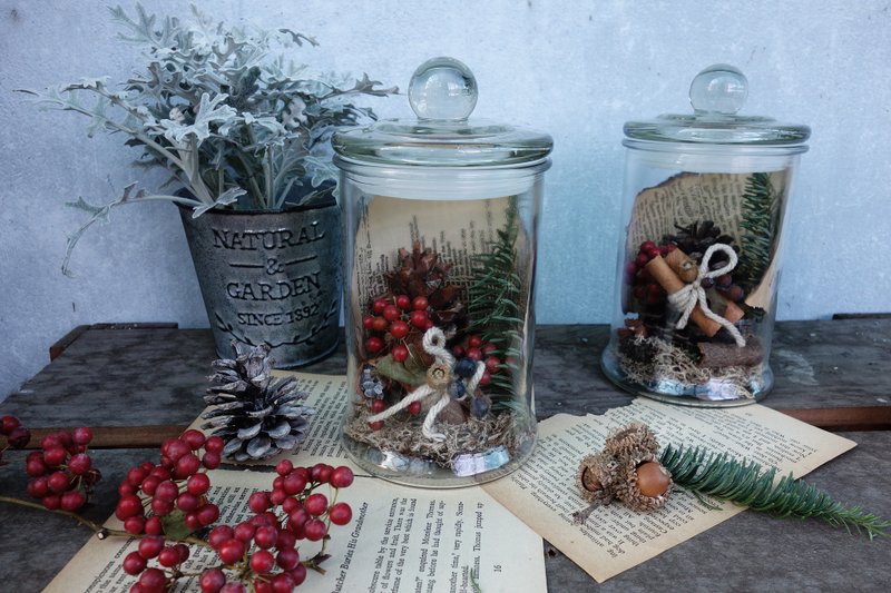 冬日。圣诞野集回忆收藏罐 - 圣诞花圈/诺贝松花圈/圣诞花束/圣诞礼物/圣诞限定/交换礼物/XMAS Wreath/ Christmas gift - 植栽 - 植物．花 多色