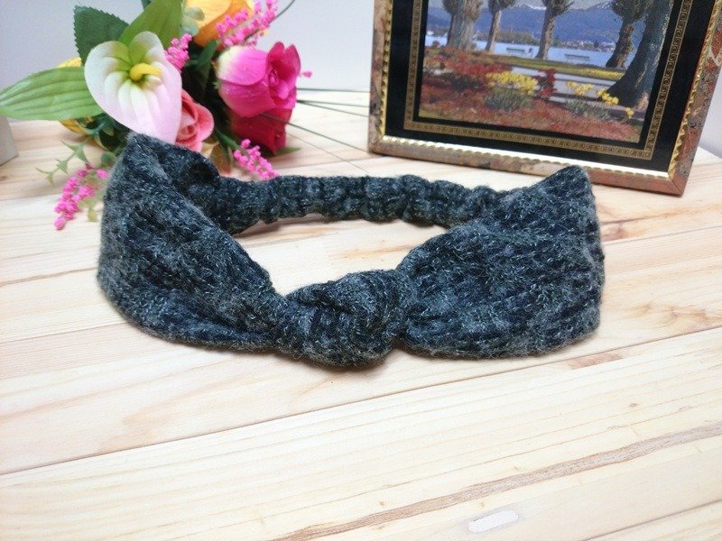 橄榄绿毛呢拧花发带 - 发饰 - 其他材质 