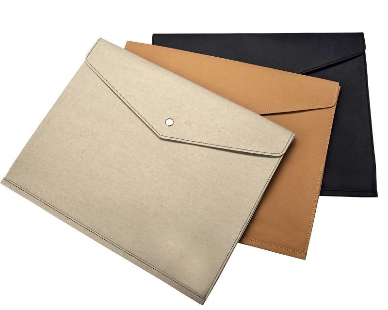 A4文件夹│天然防泼水│仿皮革纸│黑色 - 文件夹/资料夹 - 纸 