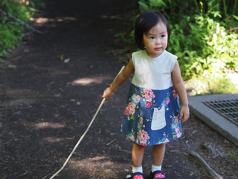 深蓝朵朵．连身小洋装 - 其他 - 其他材质 蓝色