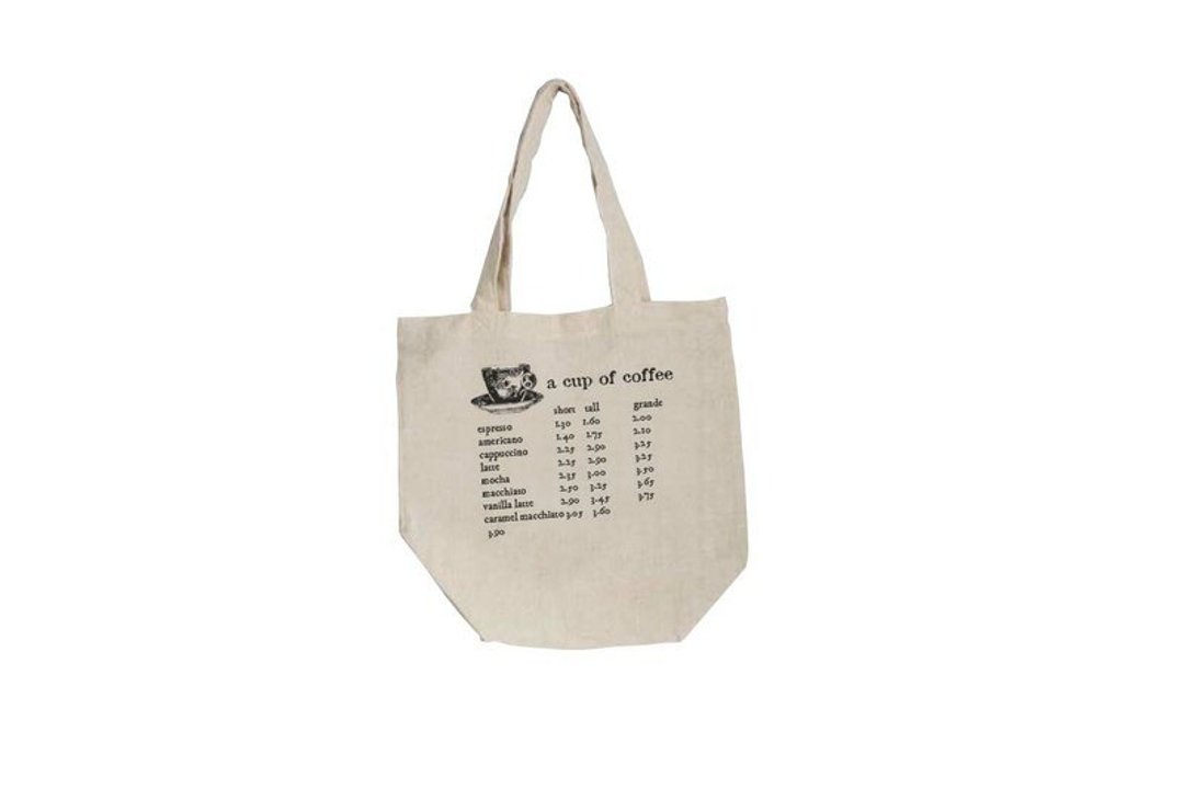 Fill in the Blank”天然麻织布家饰系列 -法式棉麻轻型购物袋 tote bag- A CUP OF COFFEE  - 摆饰 - 其他材质 金色