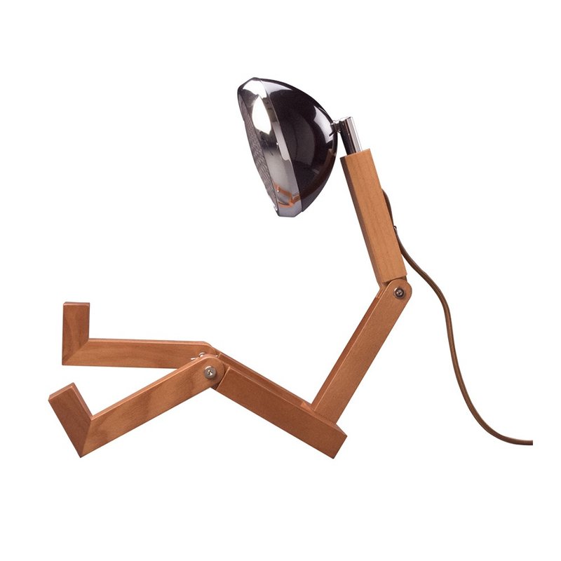 Soyee 设计的机器人灯 G9灯泡 梣木桌灯_时尚黑 - 灯具/灯饰 - 木头 黑色