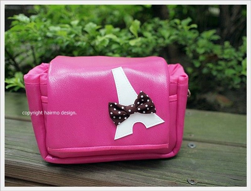 hairmo。可爱铁塔单眼相机包拉链手提款(桃)-可装EP.GF.LX系列 - 相机包/相机袋 - 真皮 紫色