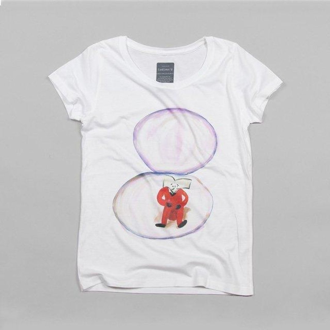 Shell King Ladies illustration Tcollector Funny design T shirt - 女装 T 恤 - 棉 白色