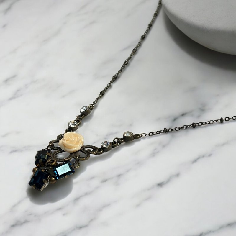 巴洛克深蓝方钻链 - 项链 - 其他材质 蓝色