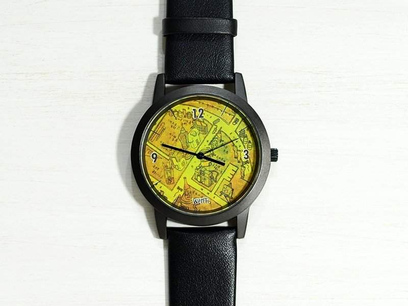 WenTi - 经典插画表《泛黄复古地图》 - 女表 - 其他金属 