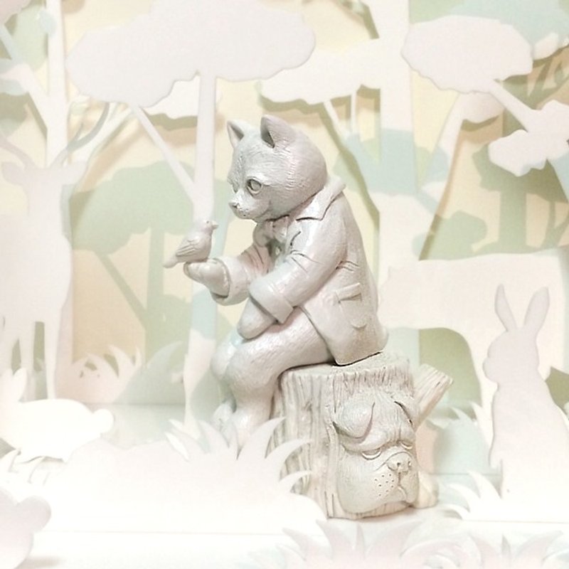 Goody Bag - 魔法学徒大卫喵+斗牛犬保罗 - 摆饰 - 其他材质 白色