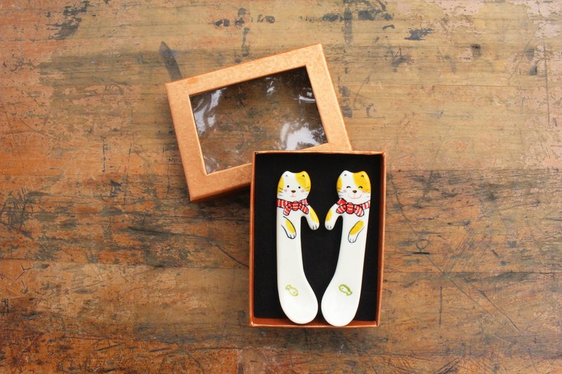 黄色小花猫情人组（ 麻吉magic汤匙） - 餐刀/叉/匙组合 - 其他材质 多色