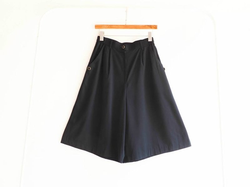 河水山 - 日本古董宽裤 古着 阔腿裤 - 女装长裤 - 其他材质 黑色