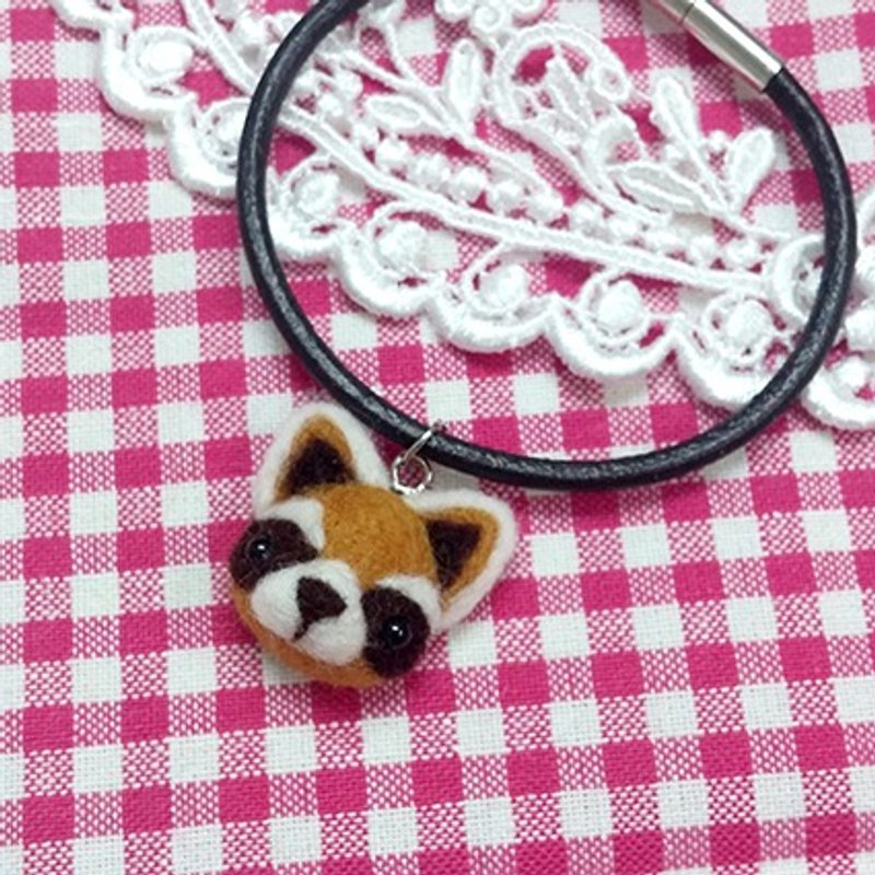 WhizzzPace 羊毛毡 浣熊 #手饰配牛皮绳 - 手链/手环 - 羊毛 卡其色