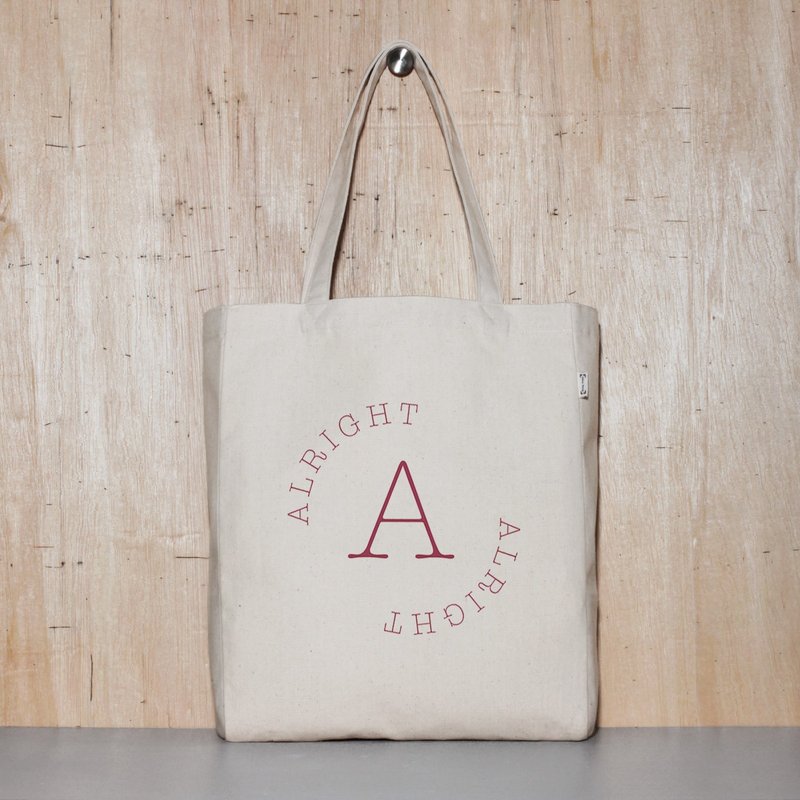 Alright Alright 原创帆布托特包 - 4种尺寸 - 侧背包/斜挎包 - 棉．麻 白色