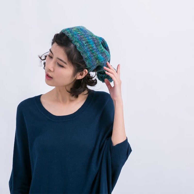 Bruce 毛球花纱毛帽 / 蓝绿 - 帽子 - 其他材质 绿色
