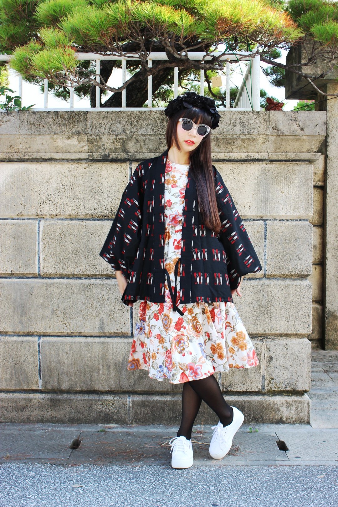 F1504(Vintage)黑色精致箭形织纹日本和服羽织（はおり） - 女装休闲/机能外套 - 其他材质 黑色