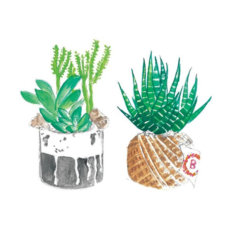 Bon Bon Stickers 小盆栽贴纸组 - 贴纸 - 纸 绿色