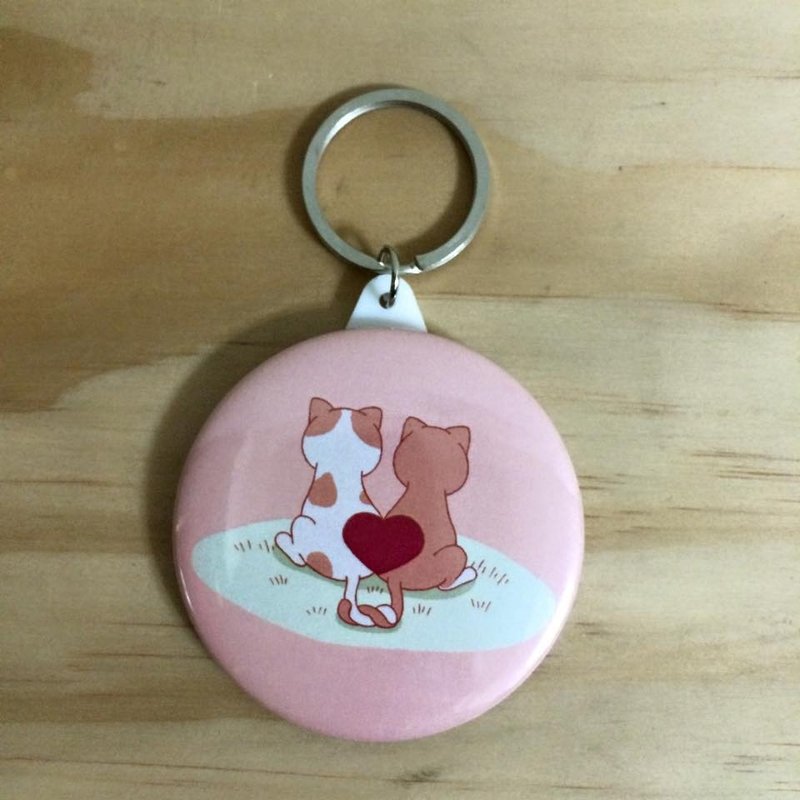 50分的我和50分的你 就是百分百的美满爱情 镜子钥匙圈 G0002 - 钥匙链/钥匙包 - 其他金属 多色