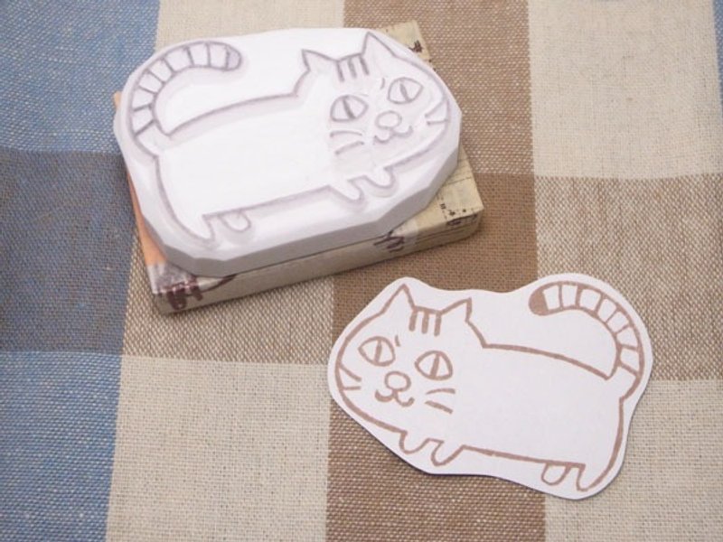 虎斑猫MEMO印章 - 印章/印台 - 橡胶 白色