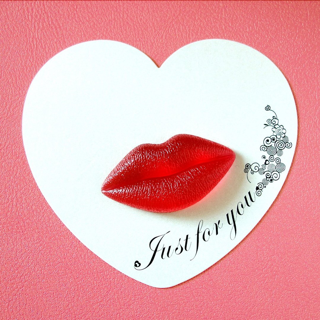 单唇造形卡 Lips card - 卡片/明信片 - 纸 红色