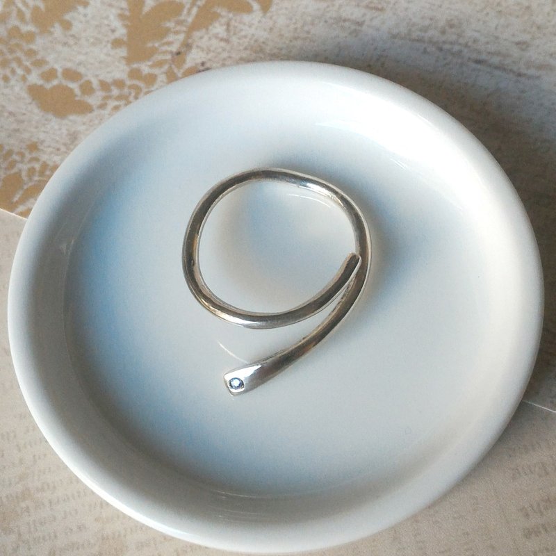 隐藏数字纯银戒指 9 ~Show Me Not~ - 戒指 - 宝石 银色