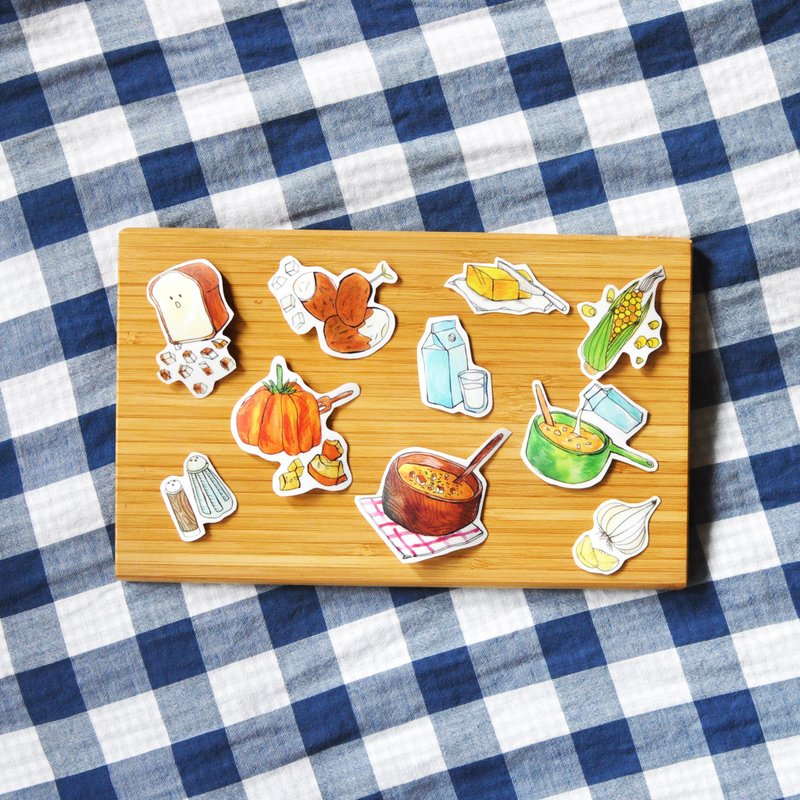 【蛋植物】香香浓浓南瓜浓汤食谱贴纸 - 贴纸 - 其他材质 多色