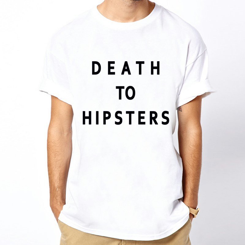 DEATH TO HIPSTERS 短袖T恤-白色 文青 时髦 三角形 平价 时尚 设计 自创 品牌 - 女装 T 恤 - 其他材质 白色