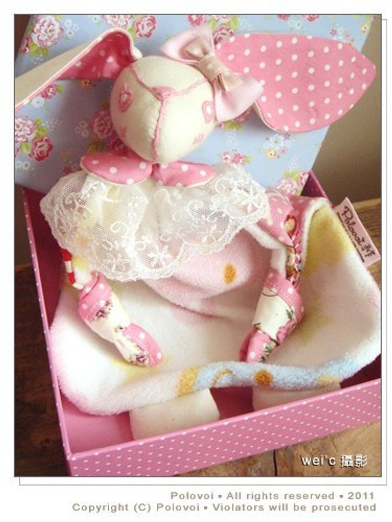 【纯手作】梦幻芭蕾粉红小熊 安抚巾/宝宝手帕/弥月礼物 - 满月礼盒 - 其他材质 粉红色