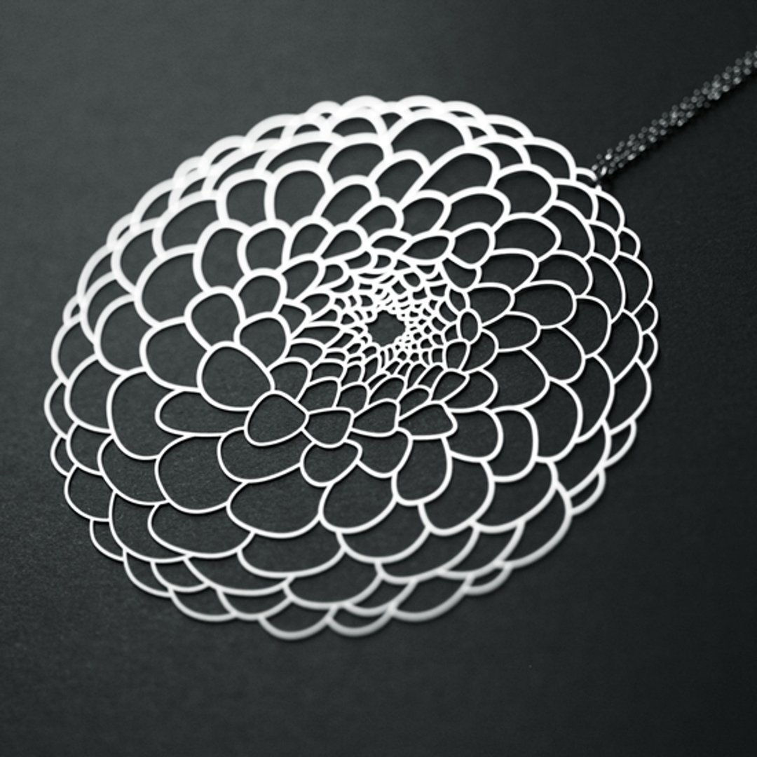 大理花项链 Dahlia Pendant (L)  - 项链 - 其他金属 