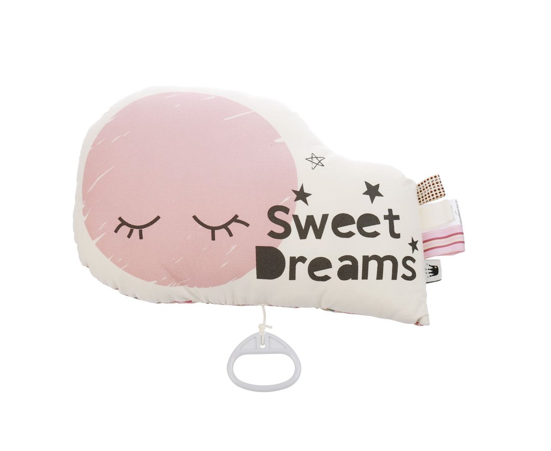 送礼首选@晚安月娘音乐抱枕Sweet Dreams Musical Cushion - 满月礼盒 - 棉 粉红色