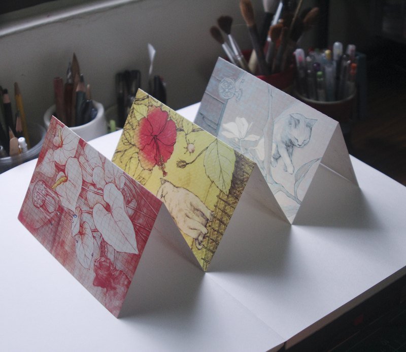 喵喵明信片系列套装 共六张 - 卡片/明信片 - 纸 