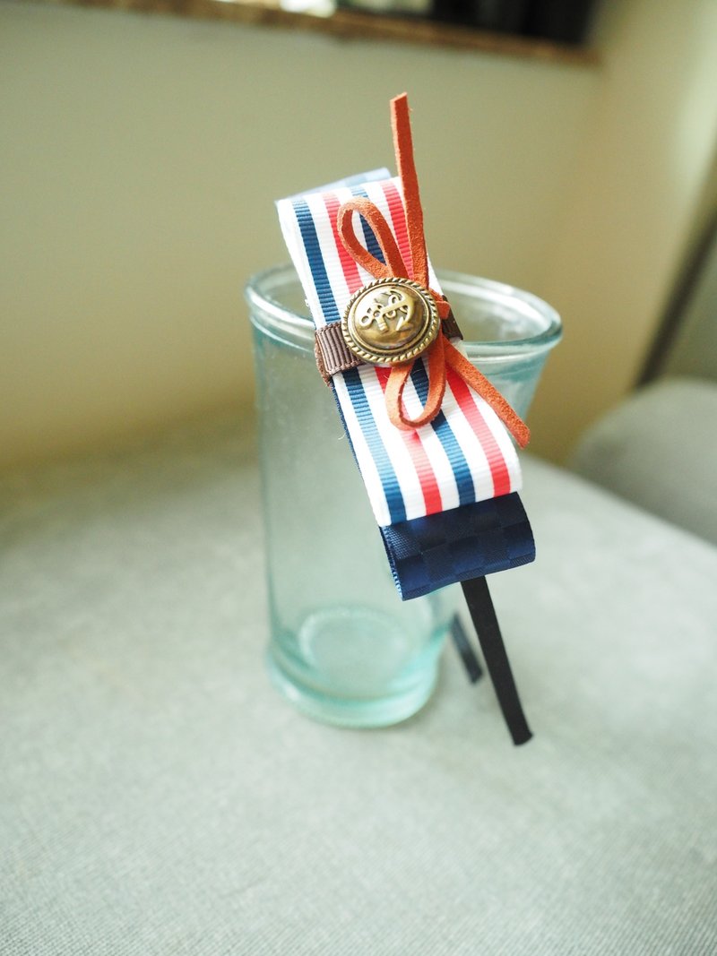 手作海军风格头箍 - 发饰 - 其他材质 蓝色