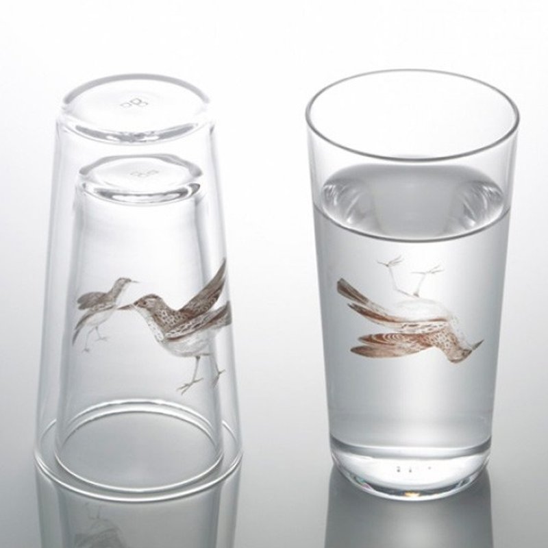(一对价)【MSA在一起】D-Bros 动物系GLASS“Live together!”Bird鸟 玻璃雕刻水杯组 结婚礼物 愿作比翼鸟 定制化 - 酒杯/酒器 - 玻璃 卡其色