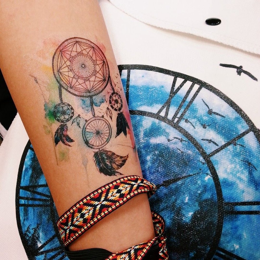 捕梦网 纹身贴纸(小)  (Dreamcatcher Tattoo Sticker) - 纹身贴 - 防水材质 多色