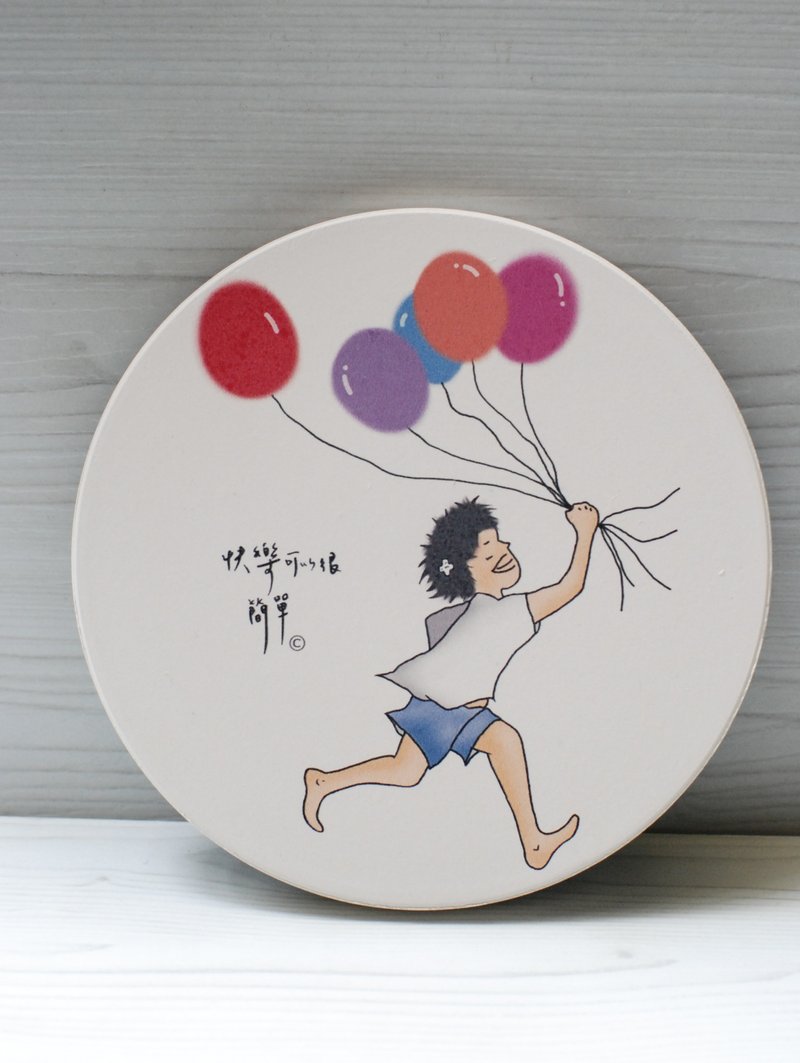 吸水杯垫-快乐可以很简单 - 杯垫 - 其他材质 白色