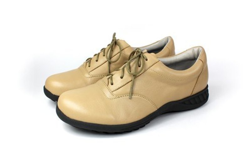 舒适米│耐穿休闲鞋 - 男款休闲鞋 - 真皮 金色