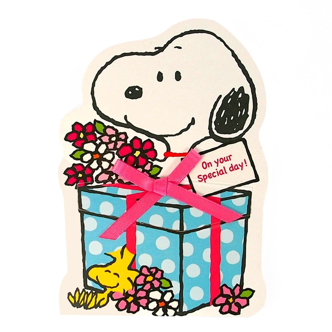 Snoopy 蓝色点点礼物【Hallmark 立体卡片 生日祝福】 - 卡片/明信片 - 纸 白色