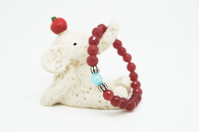 IF+｜红色情深：切角红玉瓍弹性手环 - 手链/手环 - 其他材质 红色