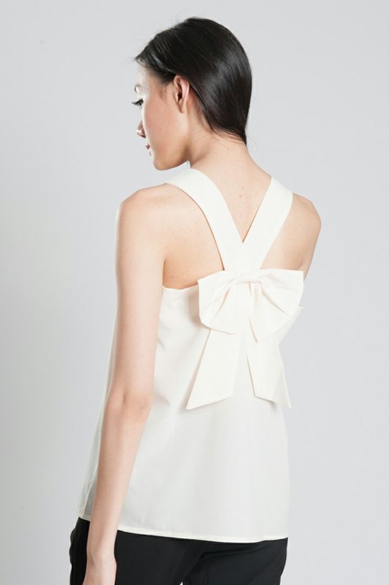 FaBulous New York 2014 SS*立体蝴蝶结背心(米白) - 女装背心 - 其他材质 白色