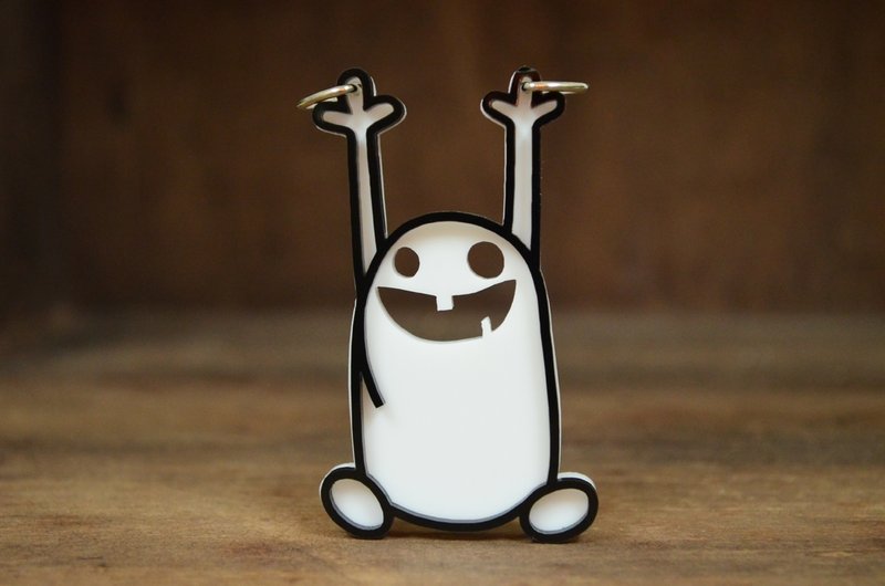 【Peej】小白目系列 - Hank 项链/钥匙圈 - 钥匙链/钥匙包 - 塑料 白色