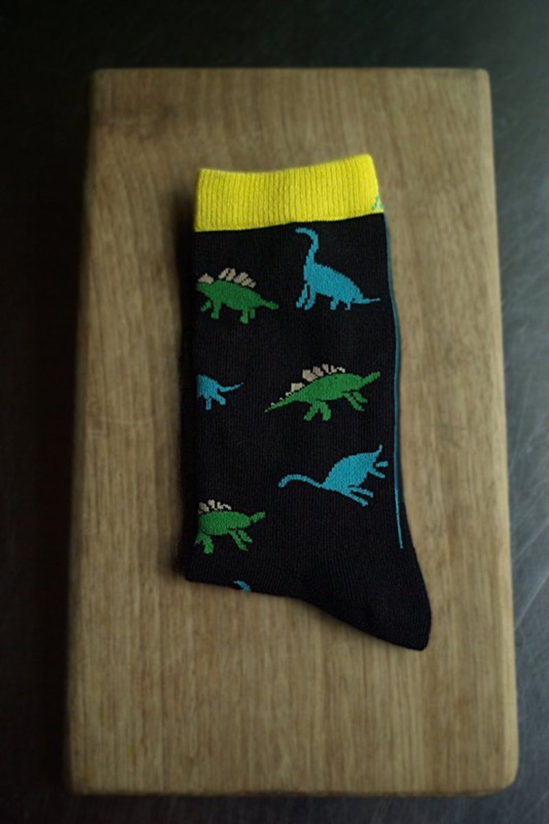 煽动恐龙 中性袜子 - 袜子 - 棉．麻 黑色