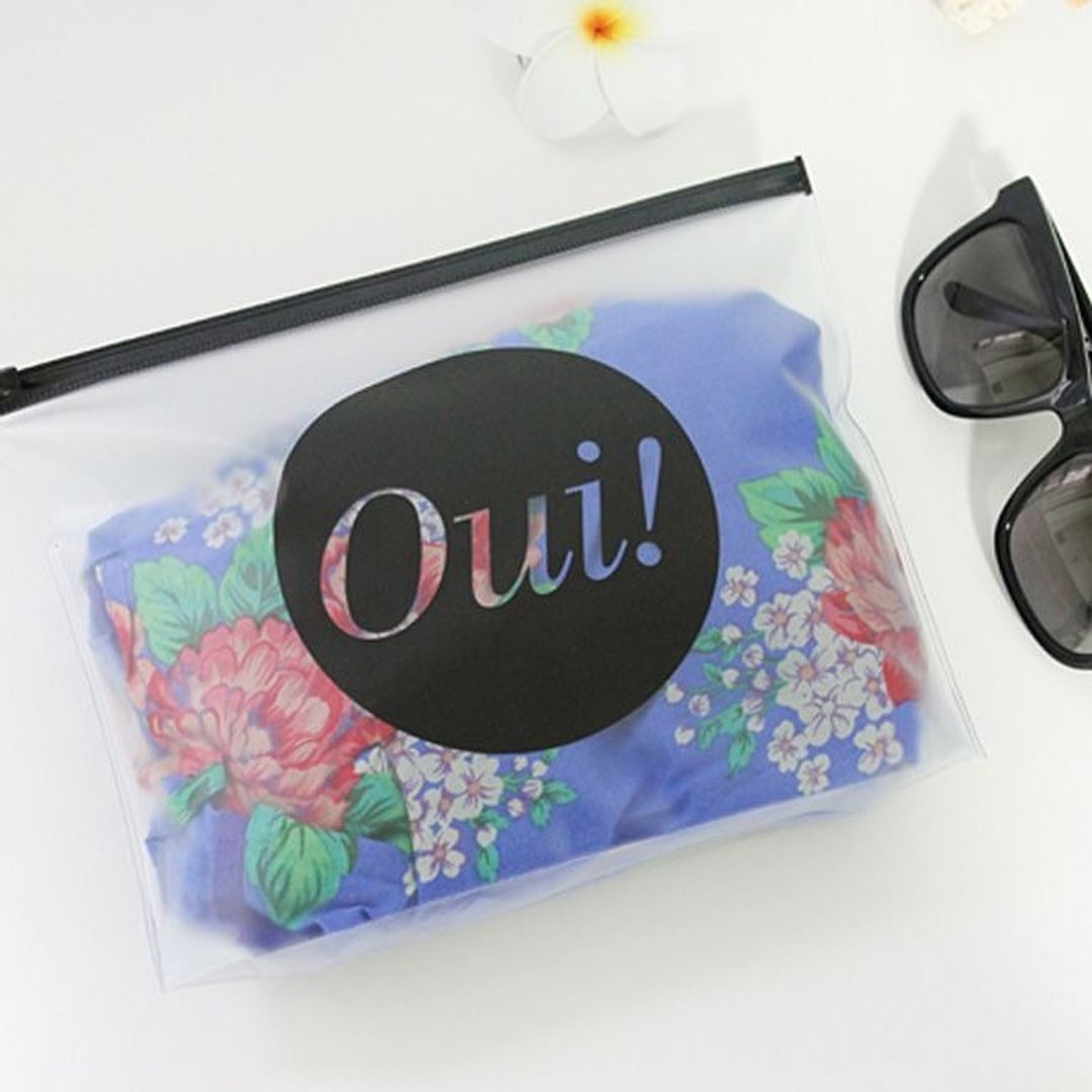 Dessin x Dear Maison-旅行收纳夹链包-Oui,DMS50301 - 化妆包/杂物包 - 塑料 黑色