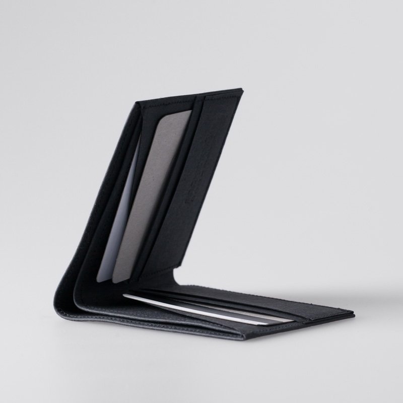 简约 极薄款 可水洗纸 短夹 / 纸钱包 / 纸皮夹 / 黑色 手工订制 - 皮夹/钱包 - 纸 黑色