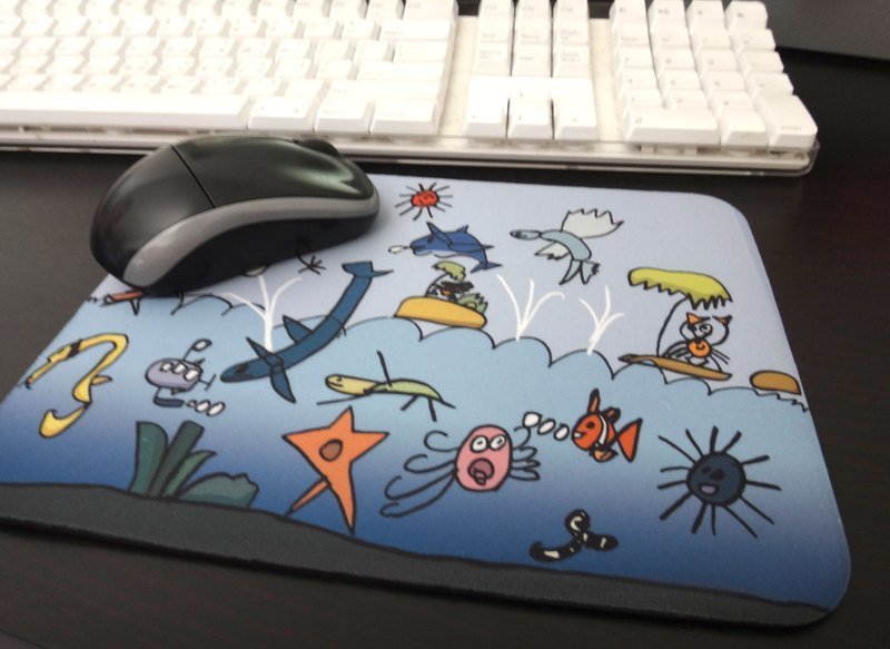 <客制化礼物>儿童涂鸦滑鼠垫 - 其他 - 其他材质 蓝色