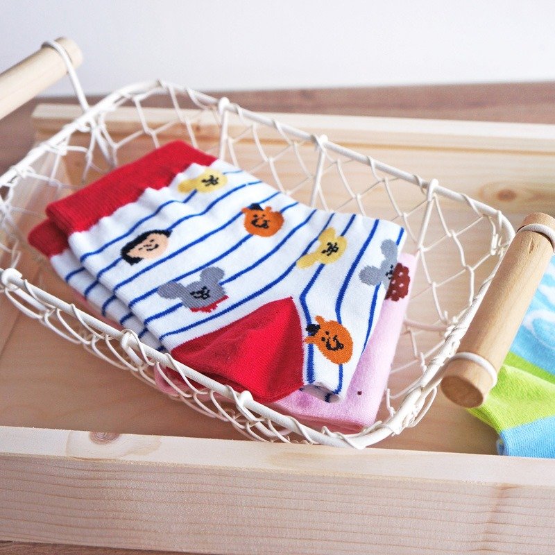 FiFi棉短袜/ 法国经典条纹款 - 袜子 - 棉．麻 红色