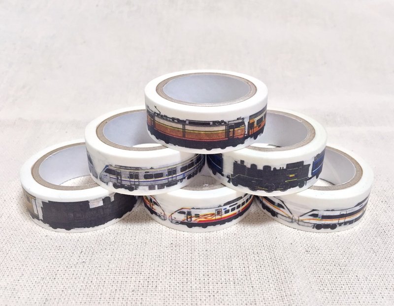 列车纸胶带-六合一组(TEMU2000、E200、EMU800、TEMU1000、SHAY28、CK124) - 纸胶带 - 纸 多色