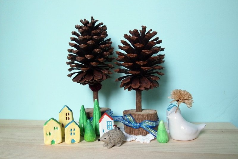 《松果小树X2》杂货装饰-小 - 摆饰 - 木头 咖啡色