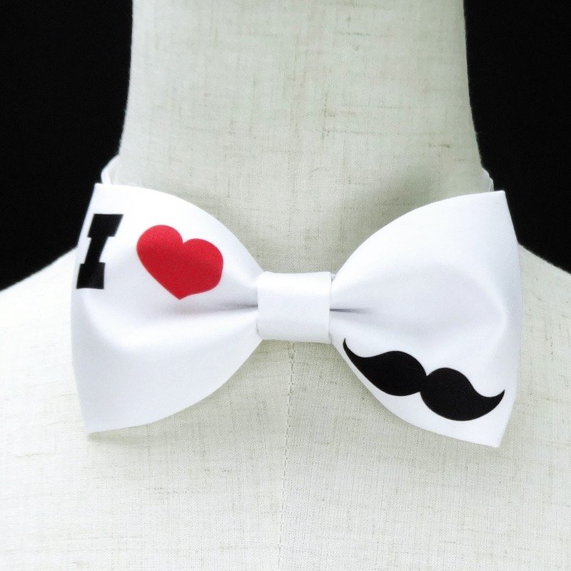 我爱爸爸项链 , 我爱爸爸领结, 爸爸领结, 爸爸项链,领结,  - 颈链 - 聚酯纤维 白色