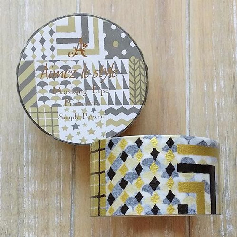 Aimez le style 28mm和纸胶带 (04574 简约图腾) - 纸胶带 - 纸 黑色